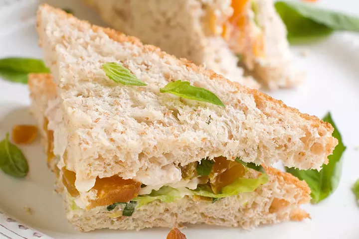Apricot, cheddar and chicken sandwich recipe for kids