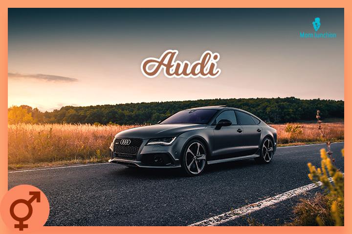 Audi is a funny baby name inspired by the car