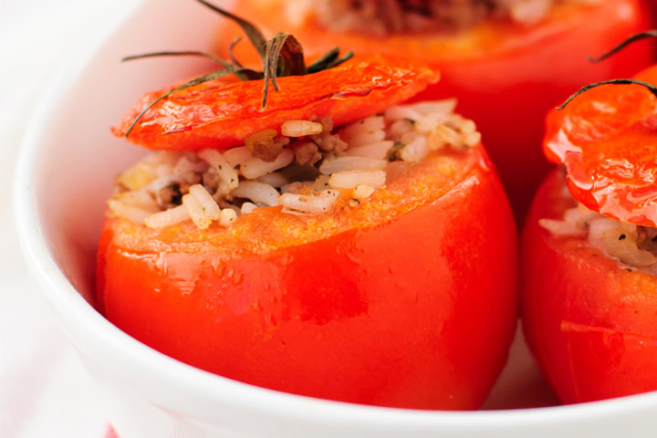 Baked stuffed tomatoes vegetarian recipe during pregnancy