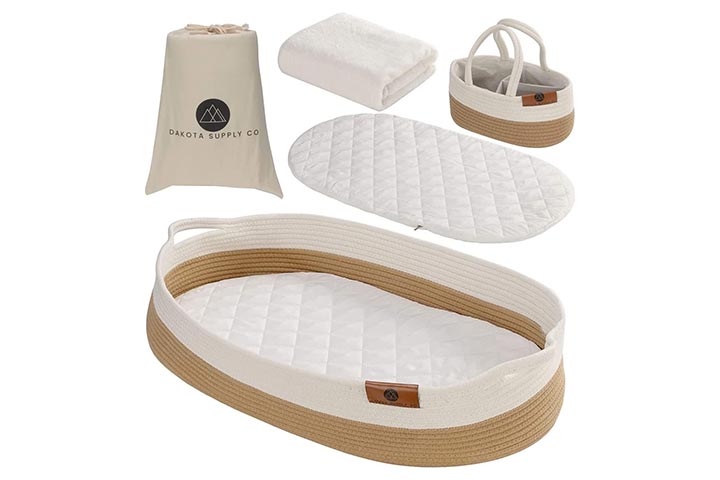 Creative Baby Bed Lightweight Portable Baby Outing Sleeping Basket New Style Pure Cotton Portable Baby Basket 灰色 