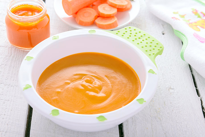 Carrot puree food idea for 15-month-old baby