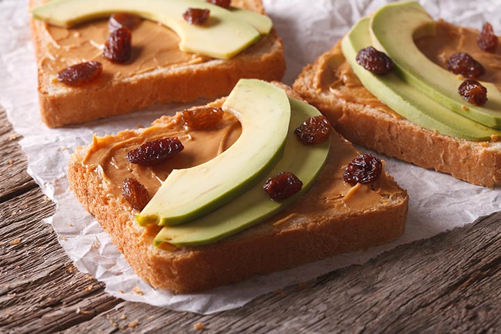 Cinnamon-raisin peanut butter sandwich recipe for kids