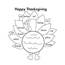 Color by number Thanksgiving coloring page