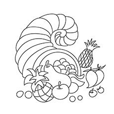 Cornucopia Thanksgiving coloring page