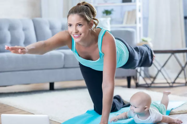 Flying exercise with baby