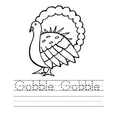 Gobble Gobble Thanksgiving coloring page_image
