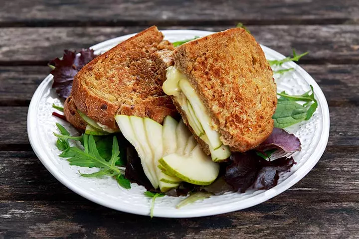 Grilled sandwich with pears recipe for kids