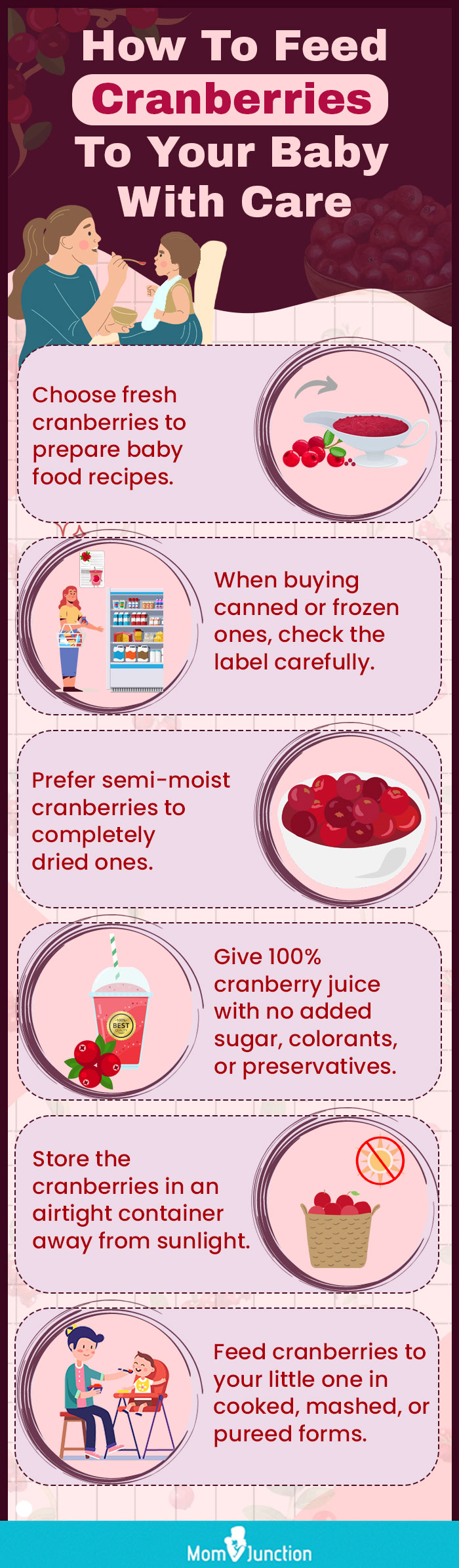 how to feed cranberries to your baby with care (infographic)