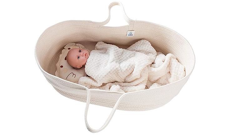 Baby Moses Basket - MyBassinet - Royal Newborn Set For Baby Boy