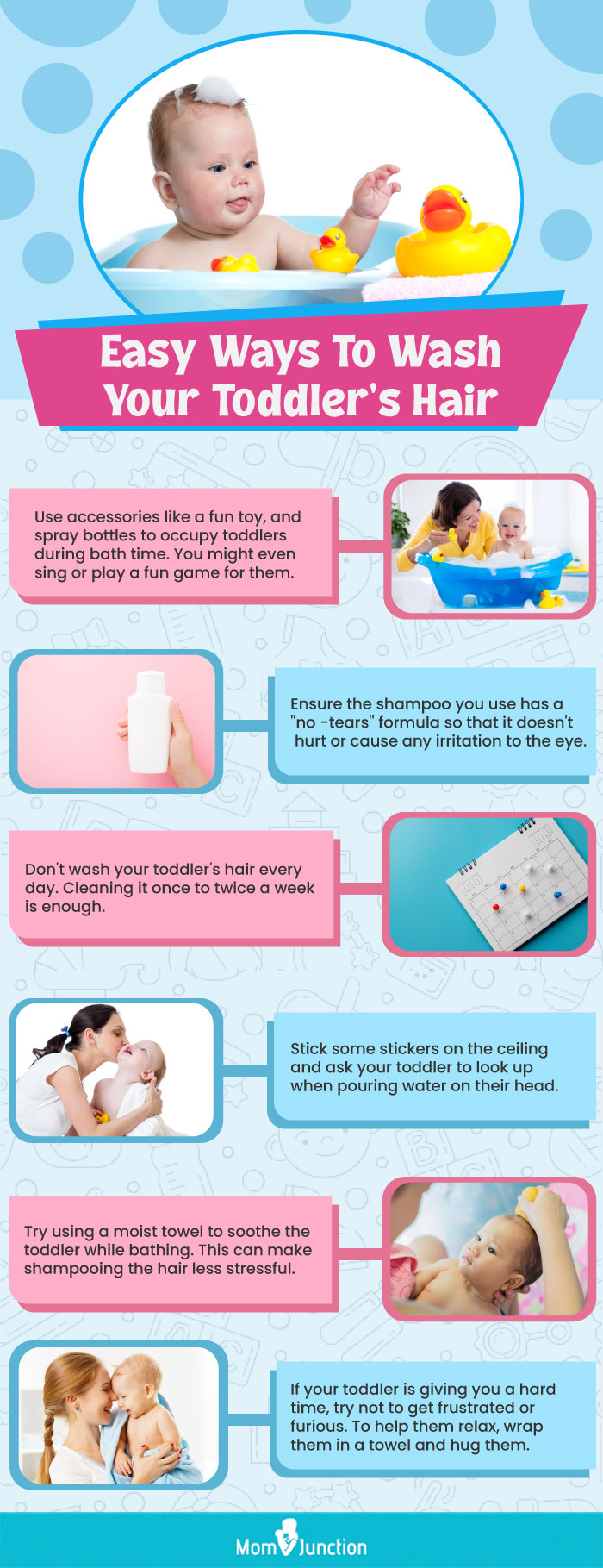 easy ways to wash your toddlers hair (infographic)