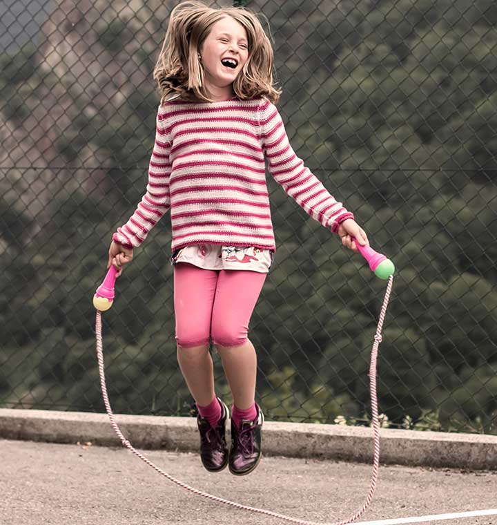 skipping rope exercise as aerobics for kids