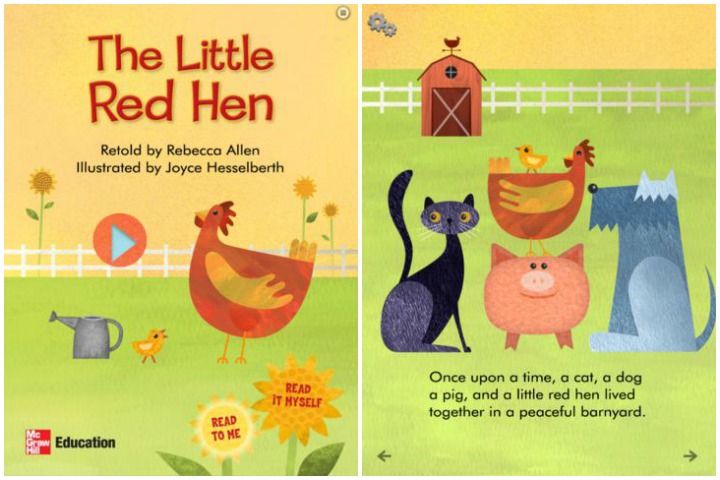 Little Red Hen Interactive Reader, iPad apps for toddlers