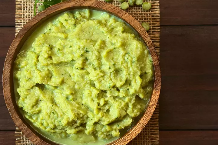 Mashed peas and rice, toddler dinner idea