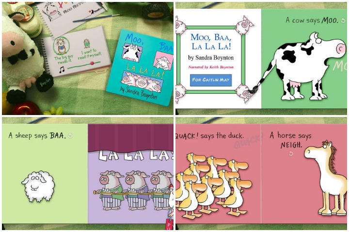 Moo, Baa, La La La! by Sandra Boynton, iPad apps for toddlers
