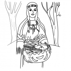 Native American Thanksgiving coloring page