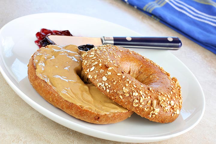 Peanut butter and jelly bagel recipe for kids