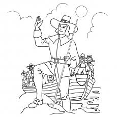 Pilgrim Thanksgiving coloring page