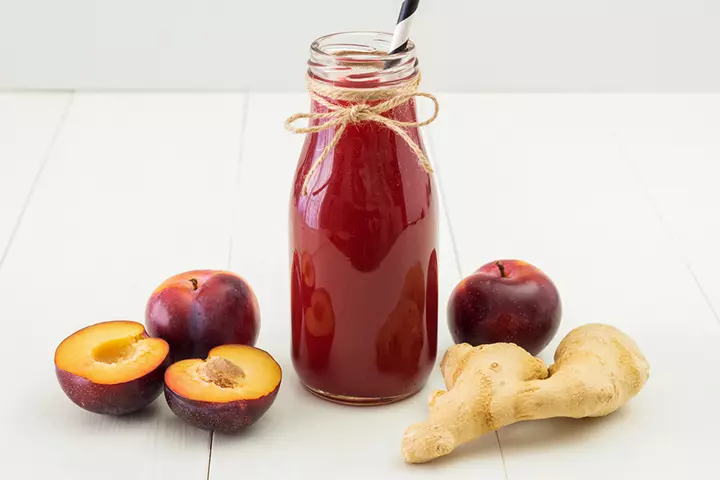 Plum and ginger smoothie recipe for baby