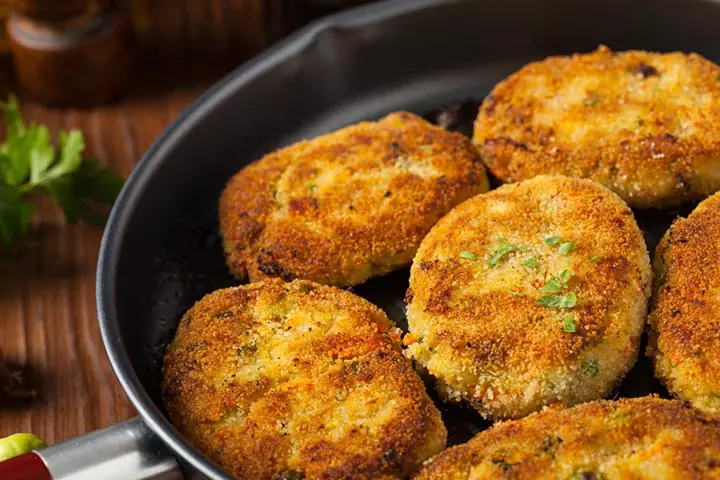 Rice and broccoli cutlets, toddler dinner idea