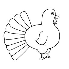 Simple Turkey Thanksgiving coloring page