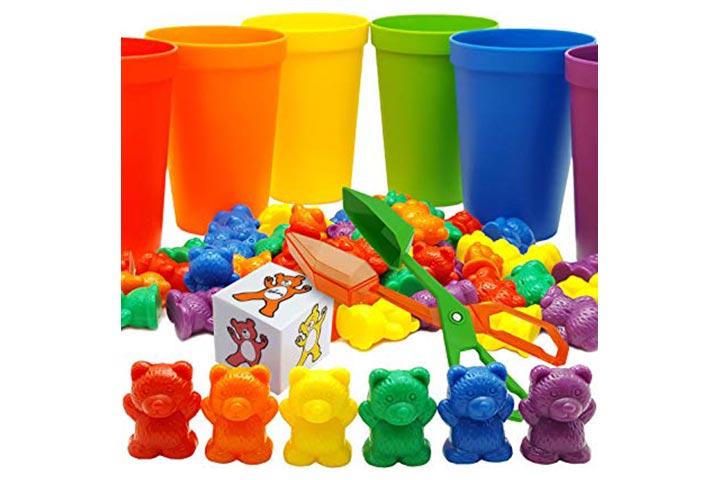Skoolzy Rainbow Counting Bears with Matching Sorting Cups