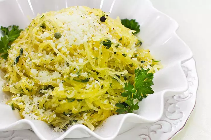 Spaghetti squash alfredo vegetarian recipe for kids