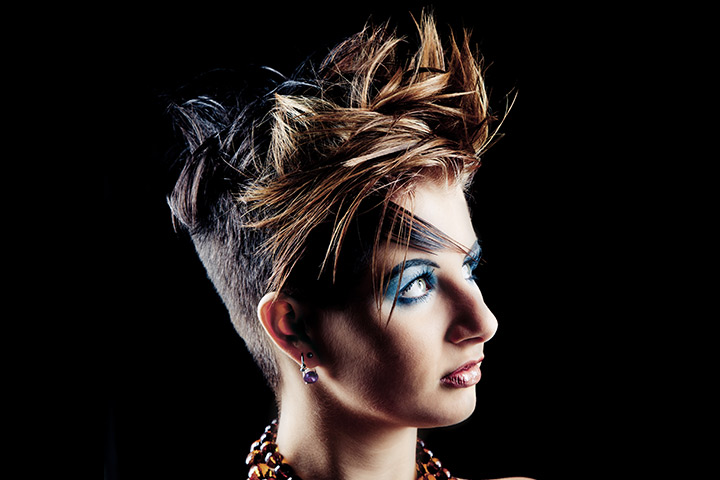 Spiked pixie hairstyle for school girls
