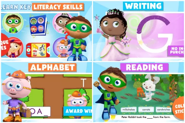 Super Why, iPad apps for toddlers