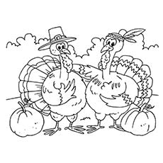 Thanksgiving Turkeys coloring page