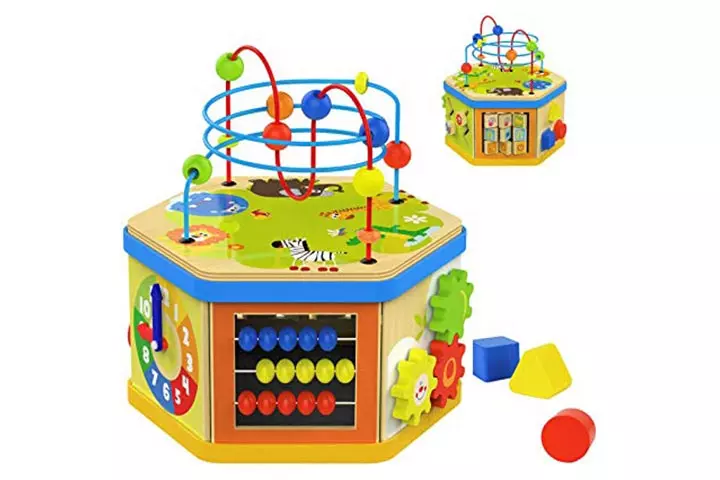 Top Bright Wooden Activity Cube