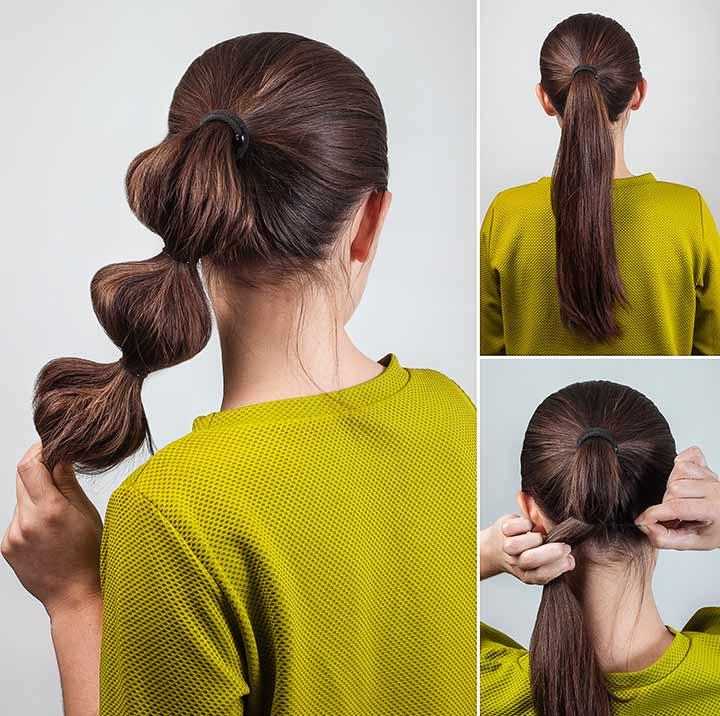 1.Twist through ponytail