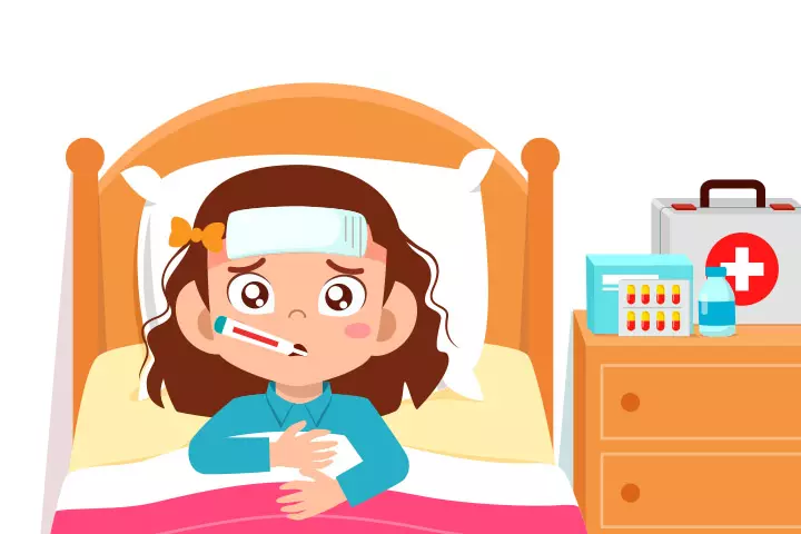 See a doctor if your child has fever and breathing issues.
