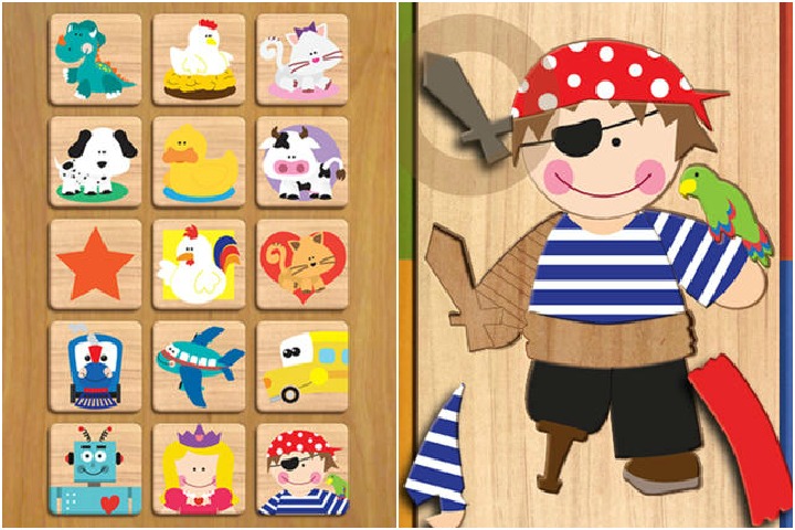Wood Puzzle, iPad apps for toddlers