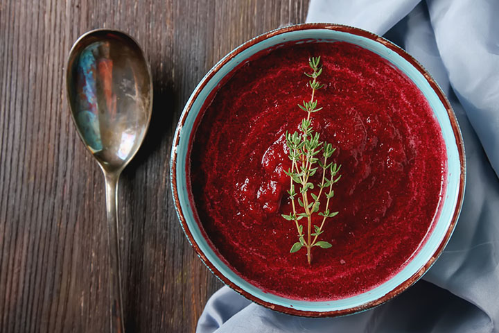 Beetroot and carrot soup for toddlers