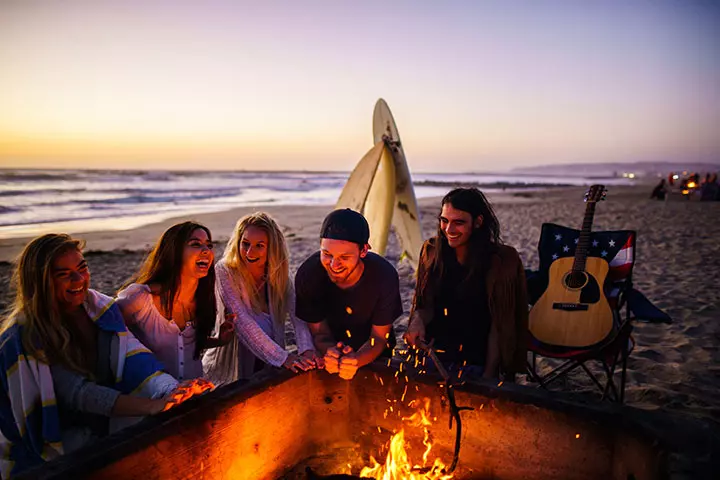 Beachside bonfire, teen birthday party ideas