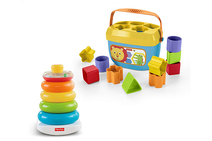 Fisher-Price Rock-A-Stack And Baby's First Blocks Bundle