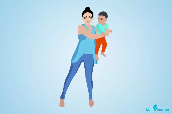 Flying with baby yoga pose for mom and baby