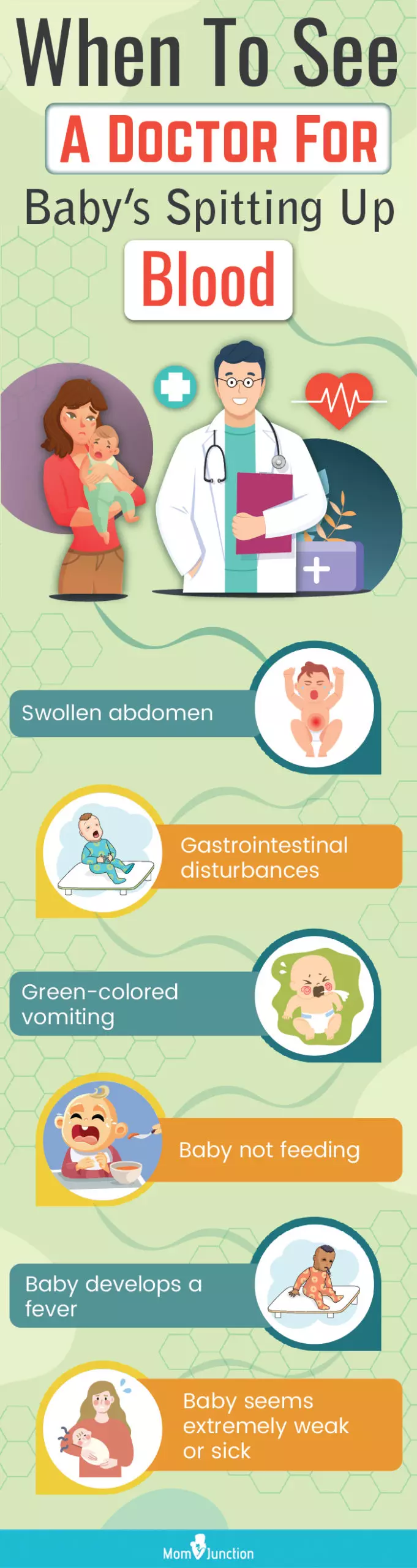 babies spitting up blood (infographic)