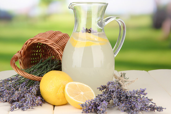 Lavender lemonade mocktail recipe for baby shower