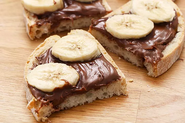 Nutella and banana sandwich nutella recipe for kids