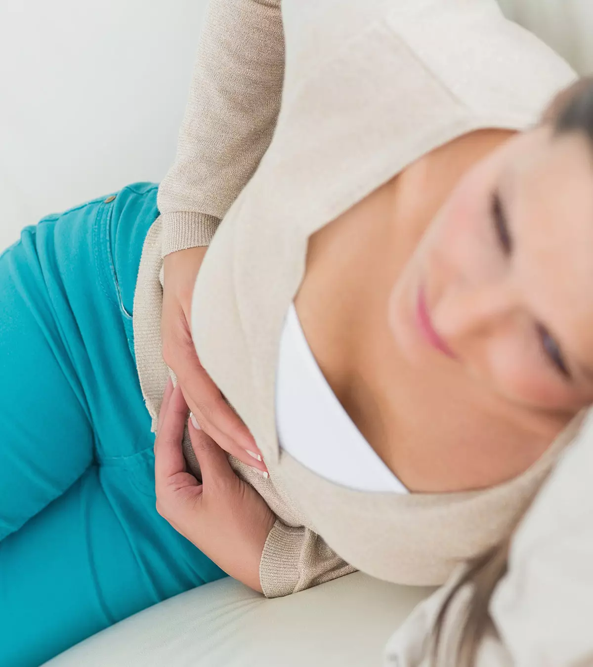 IBS or UTIs are probable causes of pain in the abdominal area.