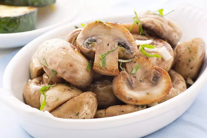 Roasted mushroom in gravy recipe for kids