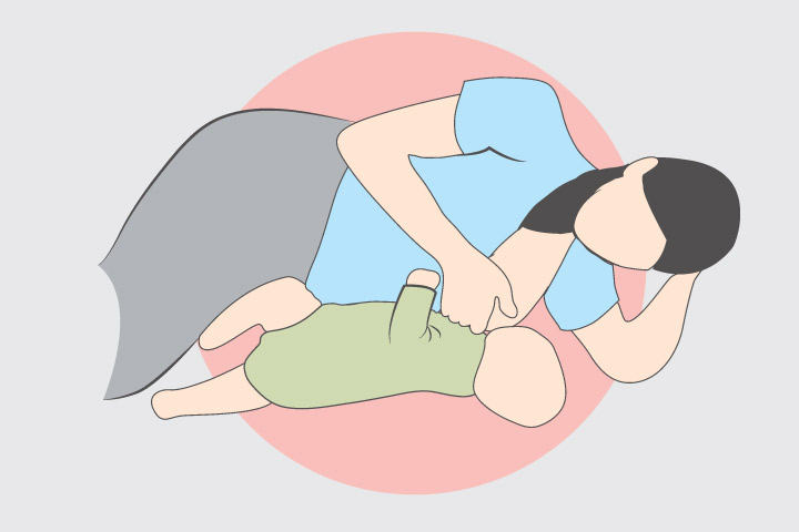 Side-lying position under breastfeeding techniques