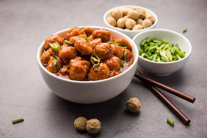 Soya chunks manchurian, Chinese Recipes For Kids