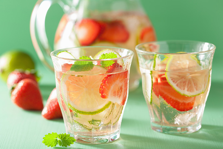 Strawberry hibiscus-tea lemonade mocktail recipe for baby shower
