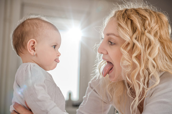 Make funny faces by sticking tongue out, Things that makes babies laugh