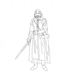 Boromir from Lord Of The Rings coloring page_image