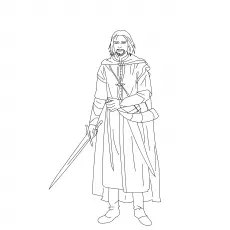 Boromir From The Lord Of The Rings Coloring Page_image