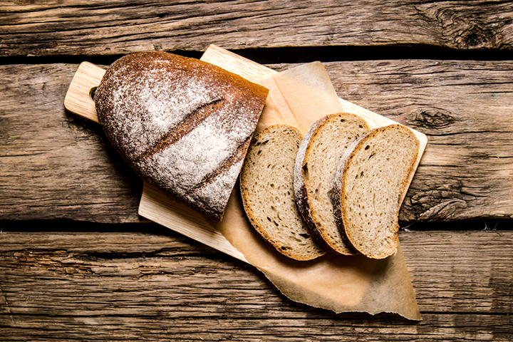 Bread contains a high proportion of bran or dietary fibers.