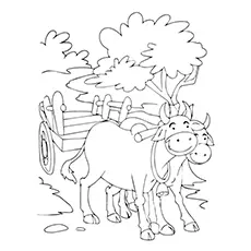 Bullock cart coloring page
